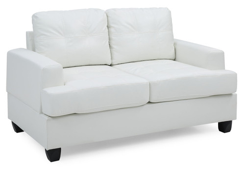 Charming Transitional Loveseat - White