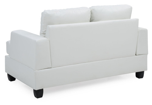 Charming Transitional Loveseat - White