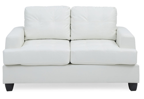 Charming Transitional Loveseat - White