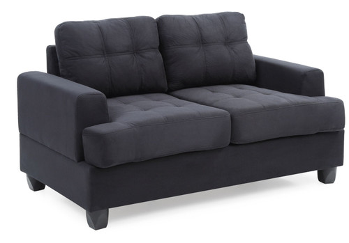 Cozy Transitional Loveseat For Two - Black