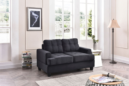 Cozy Transitional Loveseat For Two - Black
