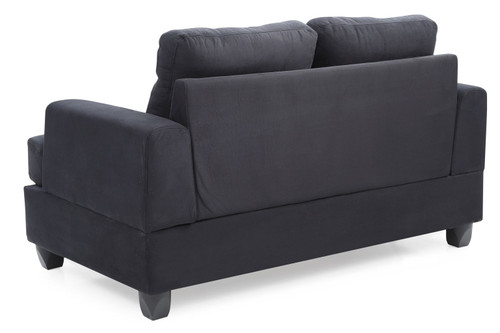 Cozy Transitional Loveseat For Two - Black