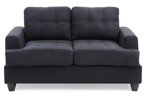 Cozy Transitional Loveseat For Two - Black