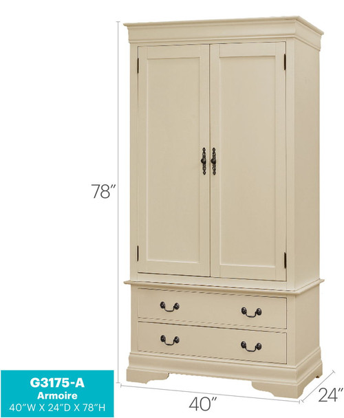 Elegant Traditional Armoire - Beige
