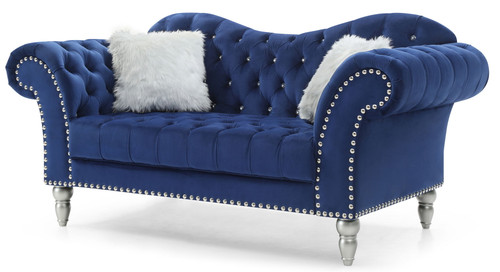 Elegant Traditional Loveseat For Two - Blue