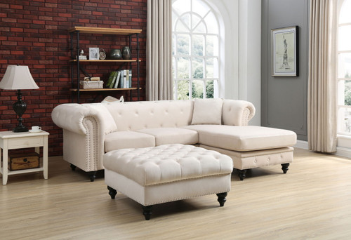 Nola - Sofa Chaise - Ivory