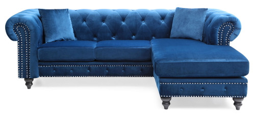 Nola - Sofa Chaise - Navy Blue