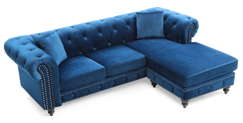 Nola - Sofa Chaise - Navy Blue