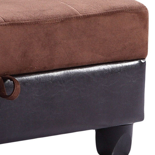 Upholstered Ottoman Elegant - Chocolate