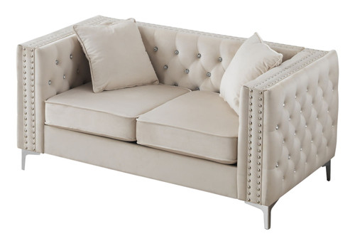 Chic Contemporary Loveseat - Ivory