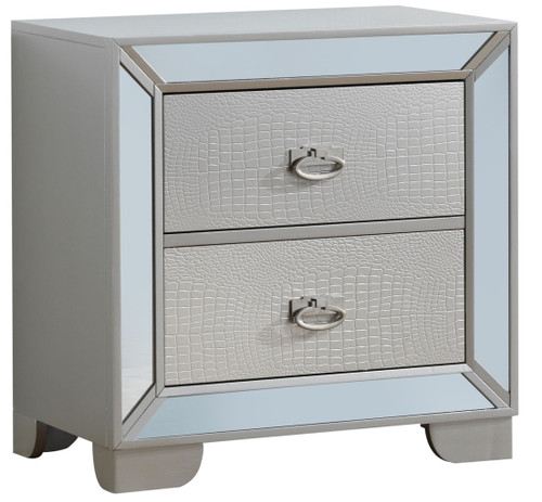 Contemporary Nightstand With Versatility - Silver Champagne