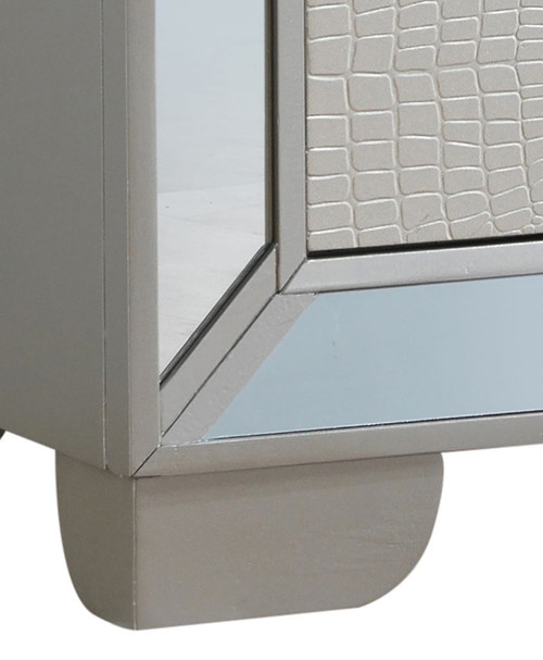 Contemporary Nightstand With Versatility - Silver Champagne
