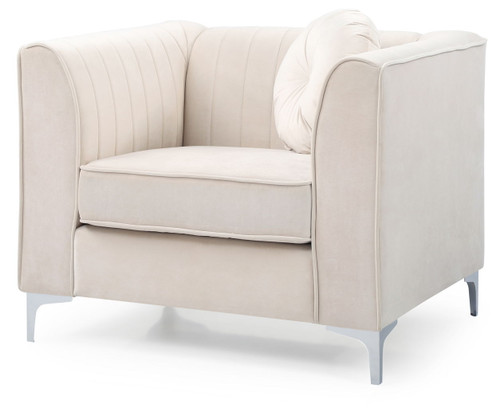 Contemporary Sloped Armchair - Ivory