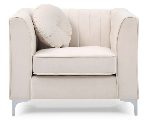 Contemporary Sloped Armchair - Ivory