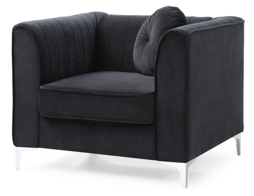 Sleek Modern Sloped Armchair - Black