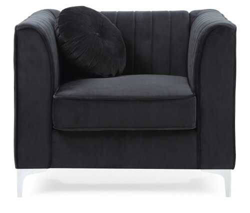 Sleek Modern Sloped Armchair - Black