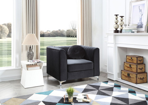 Sleek Modern Sloped Armchair - Black