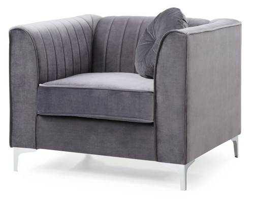Contemporary Sloped Armchair - Gray