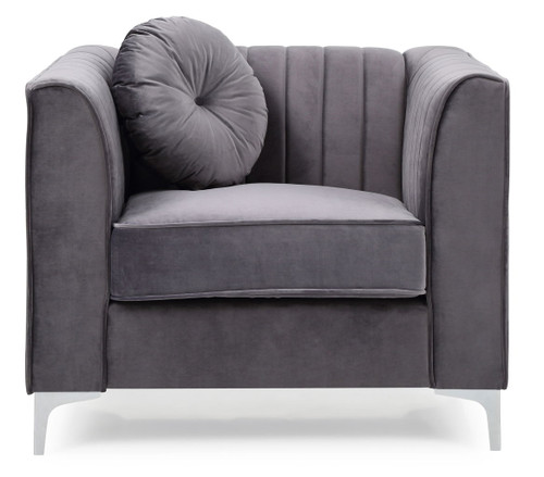 Contemporary Sloped Armchair - Gray