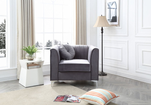 Contemporary Sloped Armchair - Gray