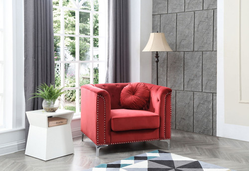 Elegant Contemporary Chair - Burgundy
