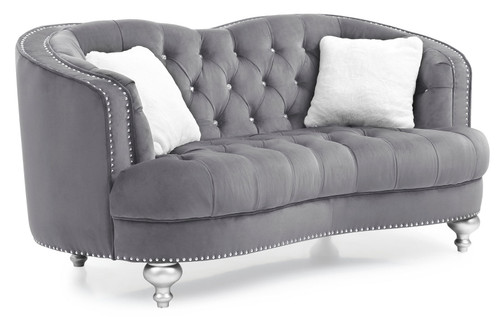 Charming Traditional Loveseat - Gray