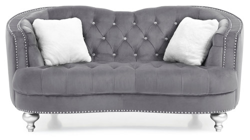 Charming Traditional Loveseat - Gray