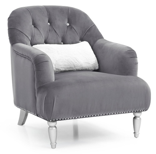 Elegant Traditional Armchair - Gray