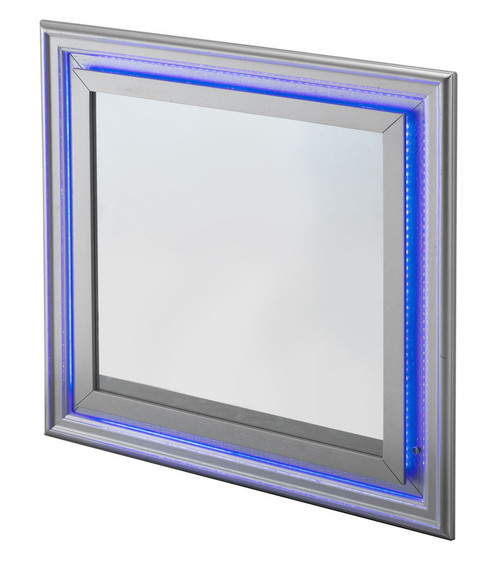 Elegant Transitional LED Accent Mirror 2 - Silver Champagne