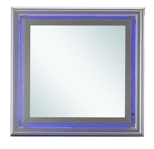 Elegant Transitional LED Accent Mirror 2 - Silver Champagne