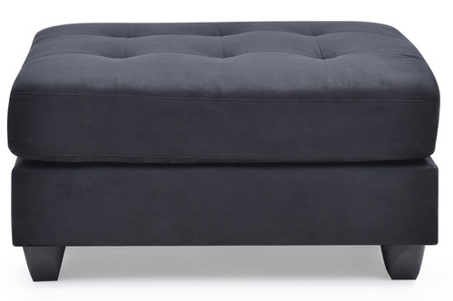 Sleek Contemporary Upholstered Ottoman - Black
