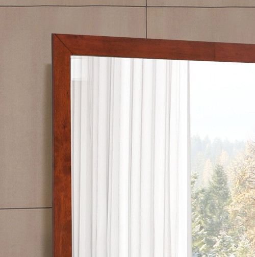 Modern Design Transitional Wall Mirror - Cherry