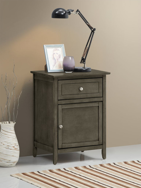 Chic Transitional Nightstand - Gray