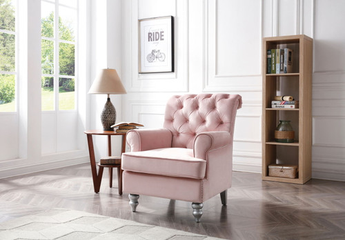 Charming Traditional Accent Chair - Pink
