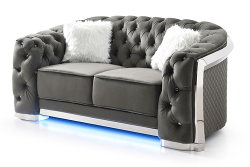 Flared Arm Loveseat - Gray