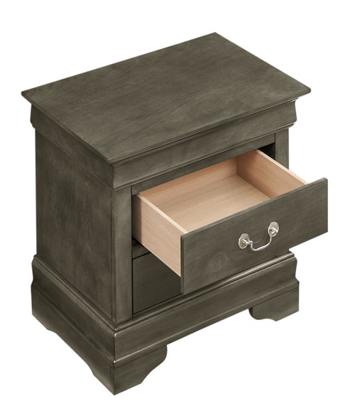 Louis Phillipe - Elegant Nightstand - Gray