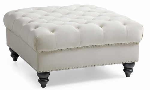 Charming Traditional Ottoman - Ivory
