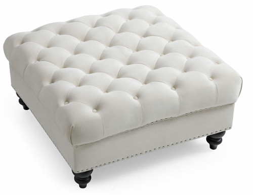Charming Traditional Ottoman - Ivory