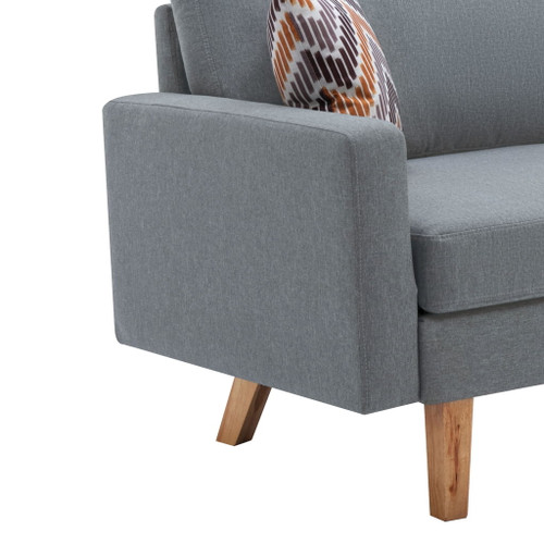 Bahamas - Sofa With 2 Throw Pillows - Gray