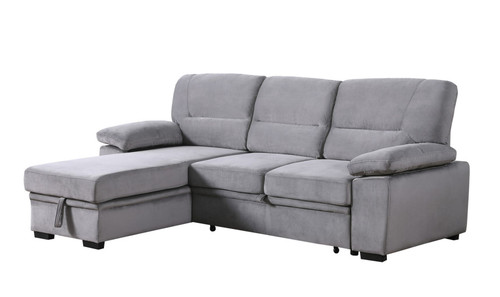 Kipling - Reversible Sleeper Sectional Sofa Chaise - Gray