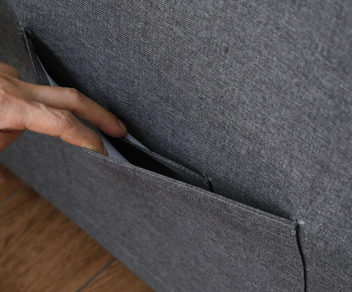 Zoey - Convertible Sleeper Chair With Side Pocket - Dark Gray