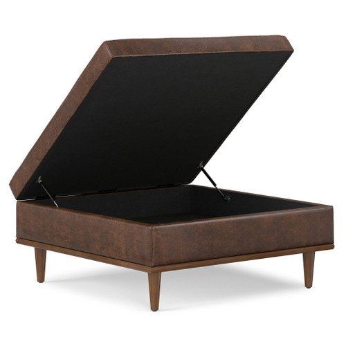Shiloh - Square Storage Ottoman - Brown