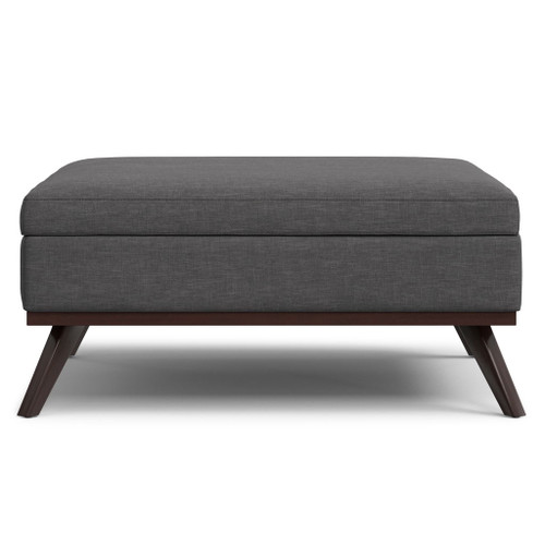 Owen - Extra Large Square Coffee Table Storage Ottoman - Gray