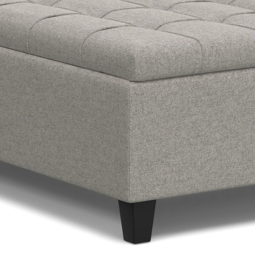 Harrison - Large Square Coffee Table Storage Ottoman - Gray