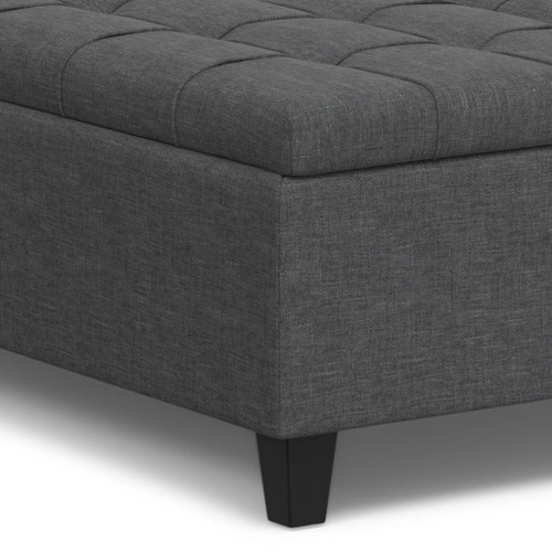 Harrison - Multifunctional Large Square Coffee Table Storage Ottoman - Gray