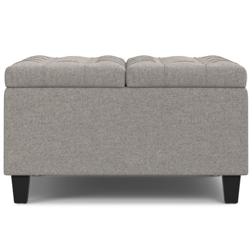 Harrison - Multifunctional Small Square Coffee Table Storage Ottoman - Gray