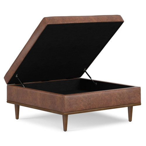 Shiloh - Multifunctional Square Storage Ottoman - Brown