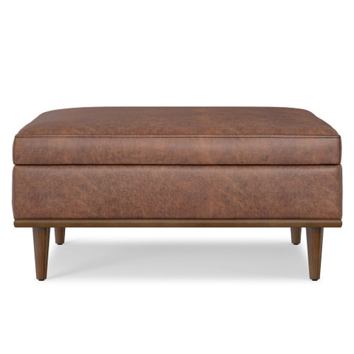 Shiloh - Multifunctional Square Storage Ottoman - Brown
