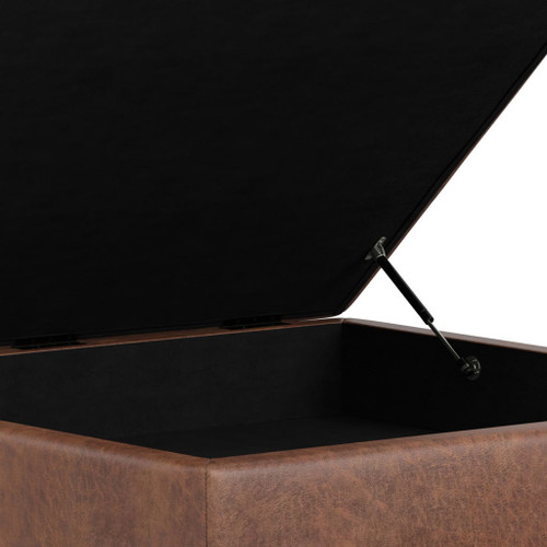 Shiloh - Multifunctional Square Storage Ottoman - Brown