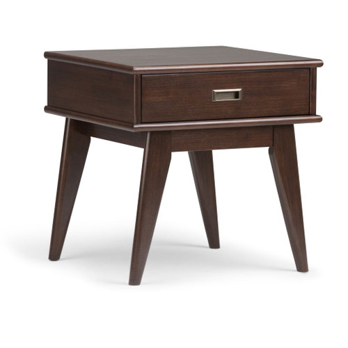 Draper - Mid Century End Table - Medium Auburn Brown